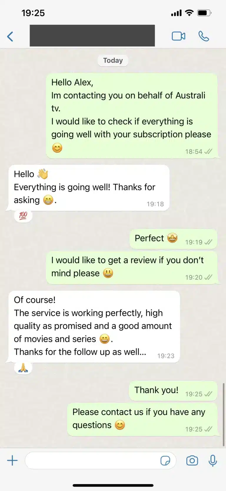 Nöjd IPTV Nordic kund omdöme - Perfekt kvalitet